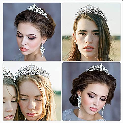 Kamirola - Silver Crystal Tiaras Crowns For Women Girls Princess Elegant Crowns with Combs Women's Headbands Bridal Wedding Prom