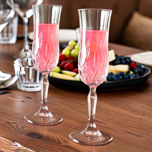 YANGNAY Champagne Flutes Set of 12, Elegant 4 oz Sparkling Wine Glasses with Long Stem, Perfect for Birthdays Weddings