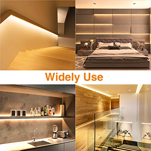 Warm LED Strip Lights,Onforu16.4ft Dimmable Strip Lighting,3000K 5m 12v Tape Light, 2835 LEDs Flexible Warm White Rope Lig...