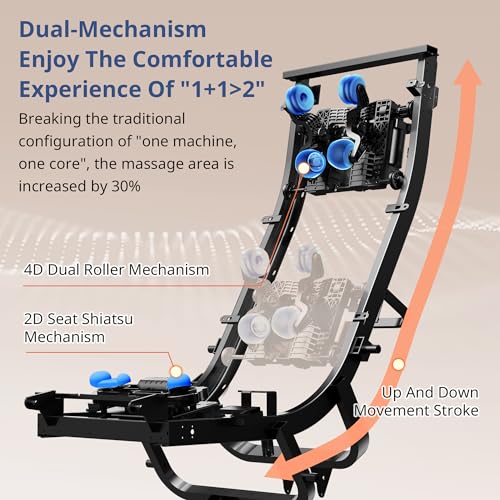 MYNTA 2025 4D Massage Chair for Full Body, 4D+2D Dual Mechanism with Waist & Shawl Heating, Zero Gravity Recliner Foot & C...