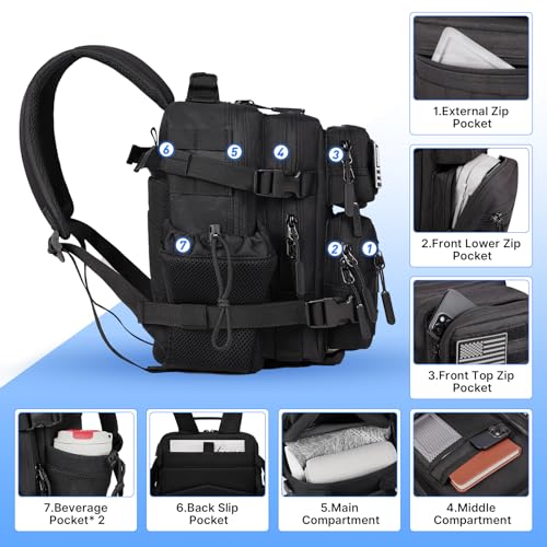 Boomistry 15L Mini Tactical Backpack Small Tactical Backpack for Men and Women, Military Backpack for Gym, Hiking, Daily (...