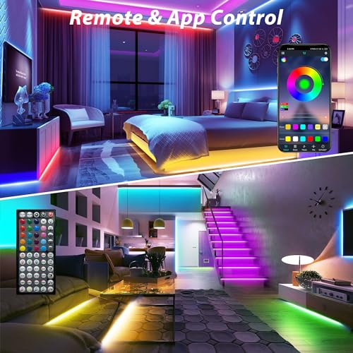 Ledagic Led Lights for Bedroom 250ft (2 Rolls of 125ft) Color Changing RGB Led Strip Lights with 60 Keys Remote and App Co...