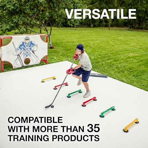Hockey Revolution My Puzzle Durable Flooring Tiles - Slick Interlocking Training Surface for Stickhandling, Shooting, Passing - Build Your Own Platform (8 Tiles (9.39 sqft)