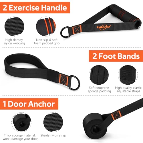Pilates Bar Kit with Resistance Bands, 3-Section Multifunctional Yoga Pilates Bar with Metal Adjustment Buckle.Portable Pi...