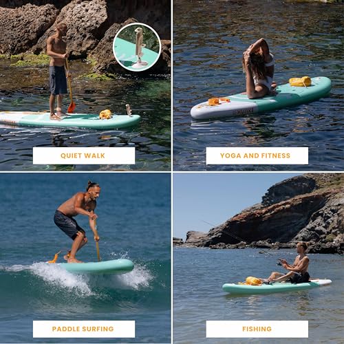 HUIIKE Inflatable Paddle Board for Adults with Accessories Included, Oar, Fins, Pump. Stand Up Paddleboard Great Stability...