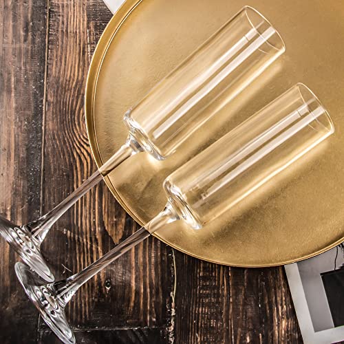 HAKEEMI Champagne Flutes Set of 12, 6 oz Champagne Glasses, Modern Sparkling Wine Glasses
