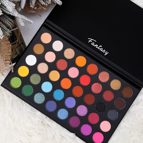 Highly Pigmented Eye Makeup Palette, Matte Shimmer Metallic Eyeshadow Pallet Long Lasting Blendable Natural Colors Make Up...