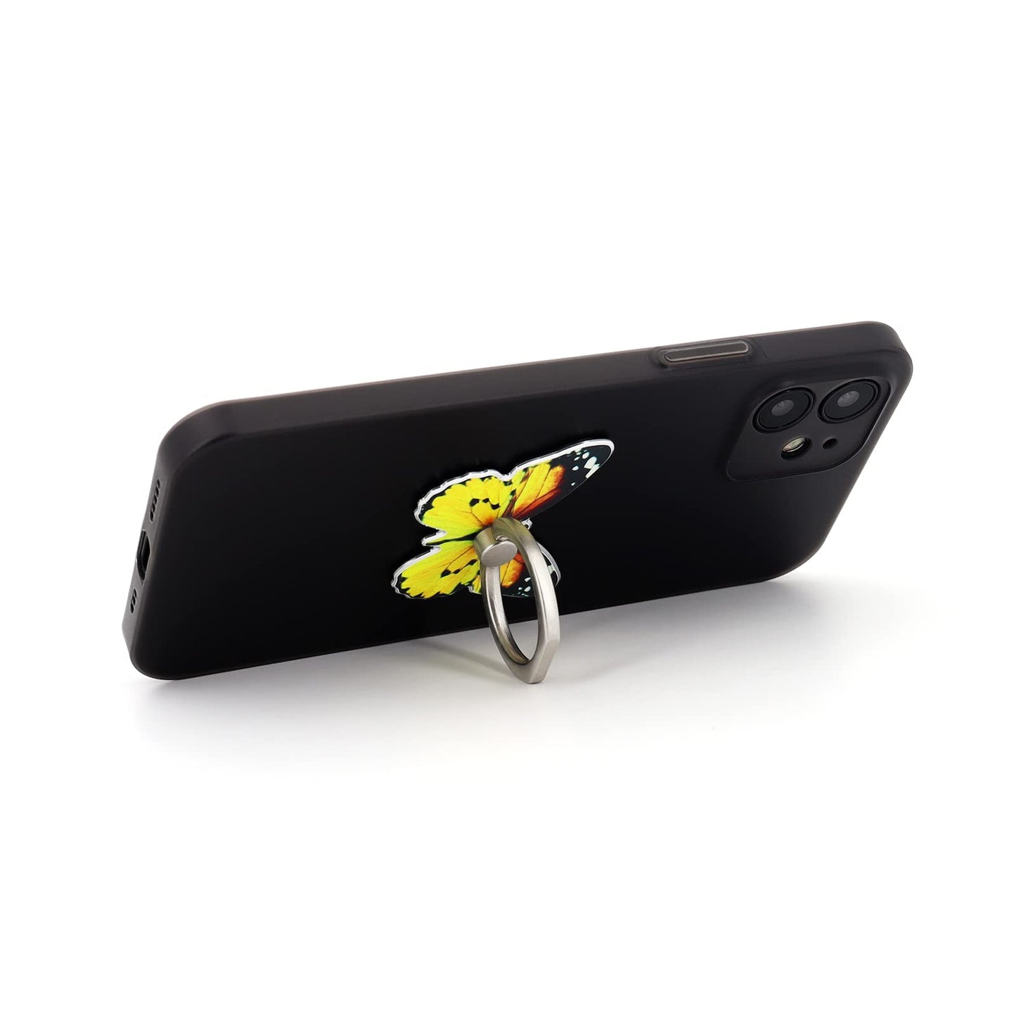 Lamignonne Butterfly Cell Phone Ring Holder Finger Ring Grip Stand 360 Rotation 180 Flip Universal Kickstand Compatible With All
