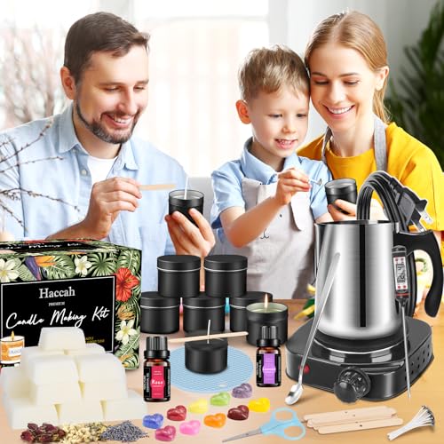 Complete Candle Making Kit With Wax Melter, Candle Making Supplies, DIY Arts&Crafts Kits Gift For Adults,Beginners,Includi...