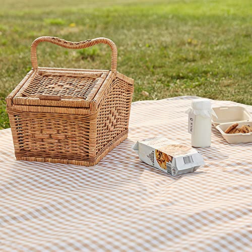 ESLA Cute Gingham Picnic Blanket, Waterproof Foldable, in Large 80x60in and Extra Large 80x80in, Portable Compact Beach Bl...