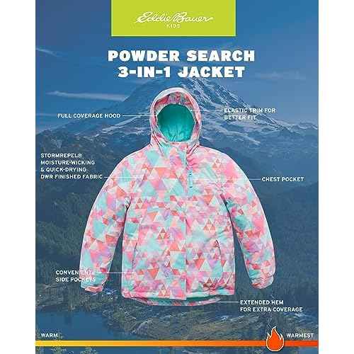 Eddie Bauer Kids' Ski Jacket - Waterproof 3 in 1 Insulated Coat with Removable Shell Jacket for Boys and Girls (3-16)