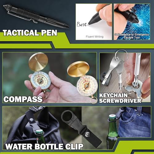 Gifts for Men Christmas Survival Kit 17 in 1, Survival Gear and Supplies for Adult Teen Men, Survival Case, 2025 Xmas Holi...