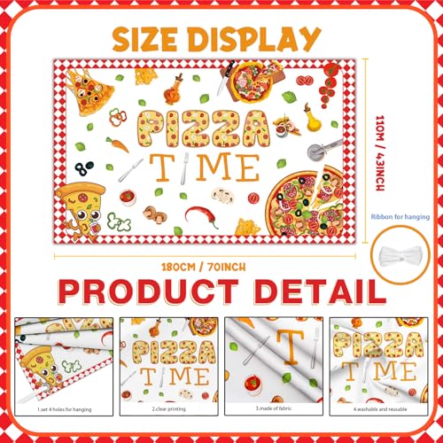AIBIIN Pizza Backdrop Pizza Time Photography Background Cooking Pizza Birthday Party Decoration Supplies Banner Photo Boot...