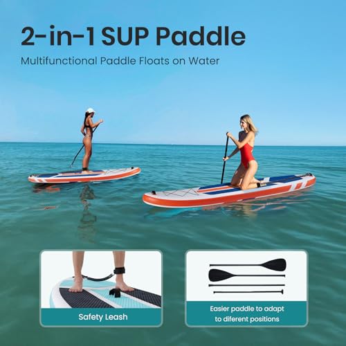 NEWBULIG 33" Inflatable Paddle Board SUP, Stand Up Paddle Board Blow Up with 3 Carry Handles, Non-Slip Deck Pad, Complete ...