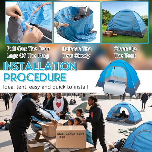 Wowangce Camping Tents for Homeless Bulk Homeless Backpacking Supplies 2 Person Pop up Adult Waterproof Instant Easy Setup...