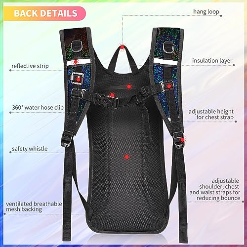 Hydration Backpack, Water Backpack with 2L Hydration Bladder, Rave Backpack Hydration Pack, Festival Essential for Raves, ...