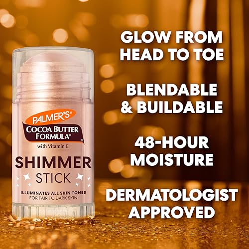 Palmer's Cocoa Butter Formula Body Shimmer Stick with Vitamin E, 1 Oz, Radiant Highlighter Makeup for Body Glow, Provides ...