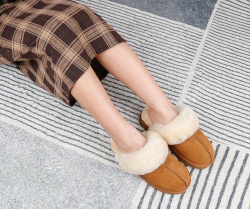 JOY IN LOVE Fuzzy Slippers for Women Memory Foam Flat Outdoor Indoor Faux Fur Cozy Slippers