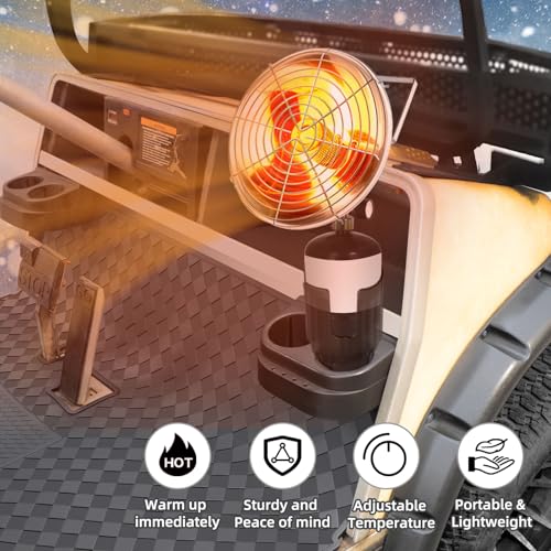 Roykaw Golf Cart Propane Heater for 1 LB Cylinder, 6300 BTU Heater Propane with Cylinder Stand, Portable Propane Heater fo...