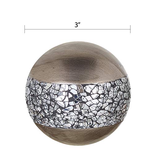 Creative Scents Schonwerk Silver Decorative Balls for Bowls and Vases, Set of 3 Decorative Orbs for Centerpiece Bowls - Ce...