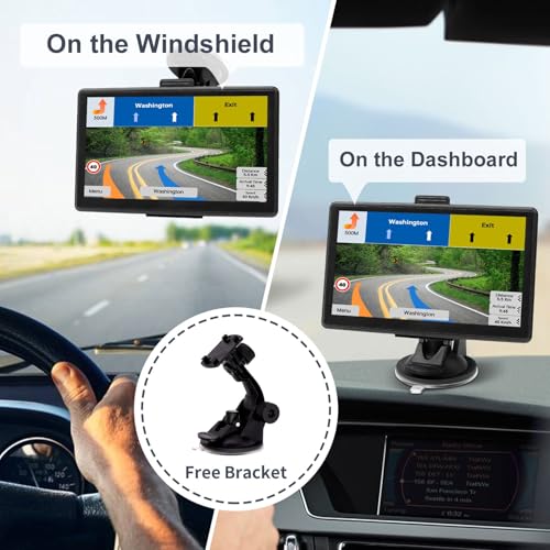 GPS Navigator for Car with 2025 Maps Free Lifetime Update, 7 Inch Car GPS Navigation System for Truck Commercial Drivers w...