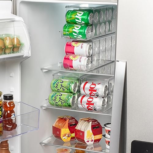 ClearSpace Soda Can Organizer & Soda Can Dispenser for Refrigerator - Fridge Organizer & Stackable Drink Organizer for Fri...