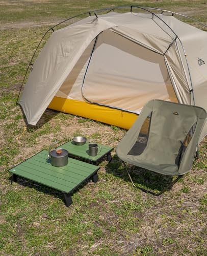 iClimb 1 Mini Folding Table and 1 Ultralight 3 Season Tent, Ultralight Compact for Adults Outdoor Camping Backpacking Hiking