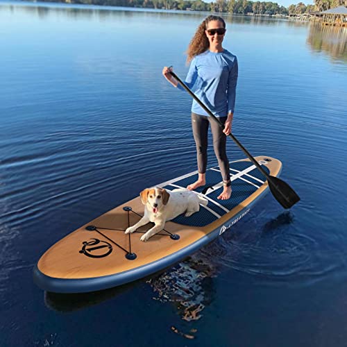 JC-ATHLETICS Inflatable Stand Up Paddle Board (6 Inches Thick), ISUP Package W/Premium SUP Accessories & Backpack, Non-Sli...