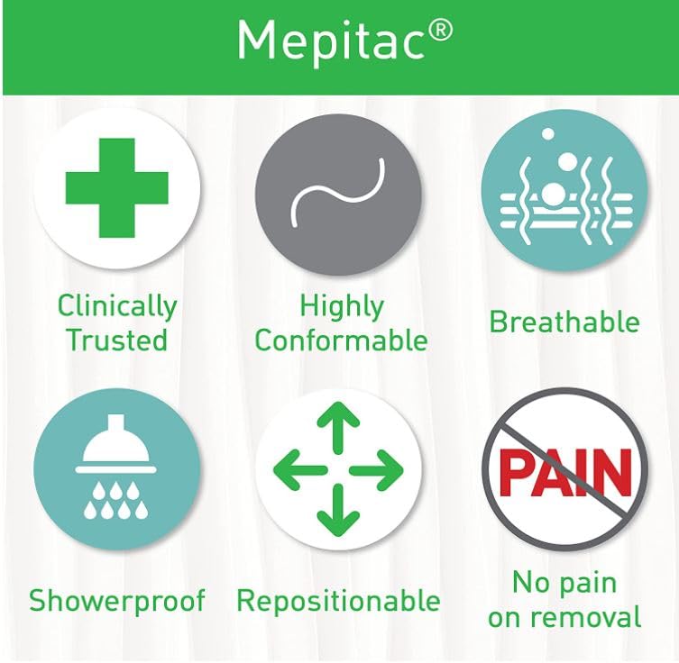 Mepitac 298300 Soft Silicone Tape, 2 cm x 3 /0.8 in x 3.3 yd