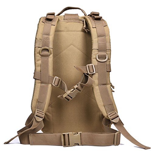 REEBOW GEAR Tactical Backpack for Men Army Molle Military Style Assault Pack Bug Bag Backpacks Daypack (34L Tan)