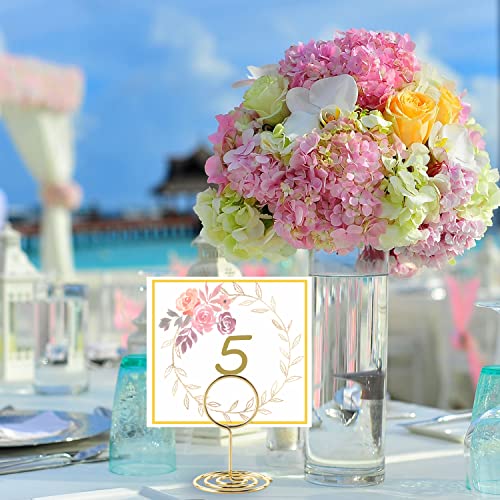 Hoewina 26Pcs Table Number Holders, Place Card Holder, Wire Picture Holder, Small Size Table Card Holders, Photo Holder fo...