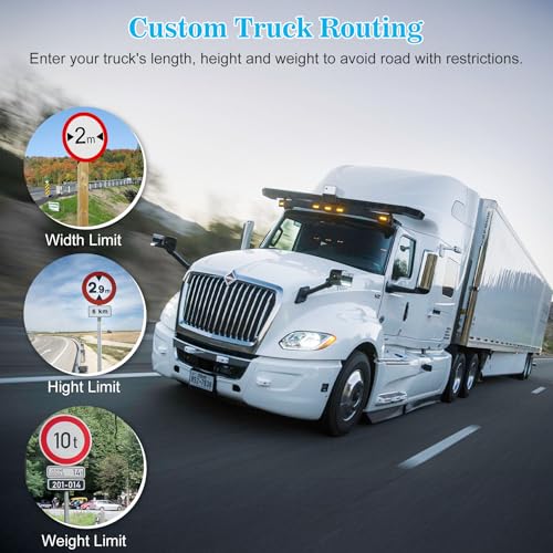 7 Inch GPS Navigator for Car, GPS Navigation System for Truck Commercial Drivers with 2025 US/CA/MX Offline Map Free Updat...