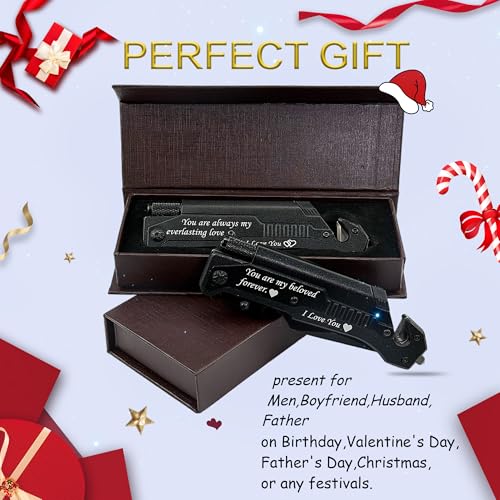 CHELONIAN Personalized Gifts for Men,Engraved Pocket Knife with 6 Functions,Custom Gifts for Dad,boyfriend,Husband