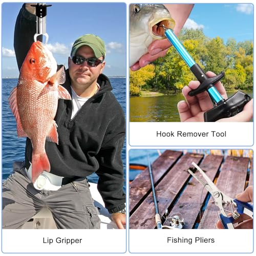 MH MYLUNE HOME Fishing Advent Calendar 2025-24 Days Fishing Tools and Lures Kit for Fisher Adult Men Teen, Fish Net, Hook ...
