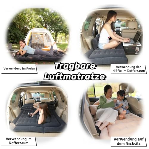 Liphier SUV Air Mattress Camping Bed Car Inflatable Mattress for Truck Backseat - Foldable Air Mattress with Flocking Surf...