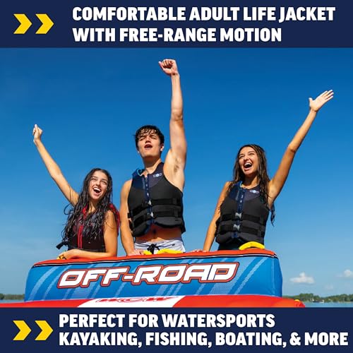 WOW Sports Life Jacket, US Coast Guard Approved Life Vest for Fishing, Kyaking, & Boating PFD, Blue - Small/Medium