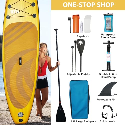 GarveeLife Inflatable Paddle Board for Adults, Stand up Paddle Board Inflatable with SUP Accessories, 11'×33" Ultra Stable...