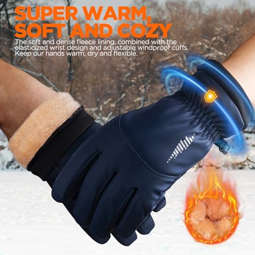 rivmount Winter Waterproof Ski Snow Warm Gloves for Women Men, Windproof Cold Weather Thermal with Touchscreen Fingers, fo...