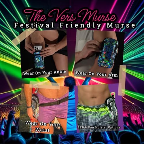 RaveVault Anti-Theft Rave Cell Phone Bag with Locking Zippers, Hidden Pocket – Perfect Phone Pouch for Ravers and Festival...