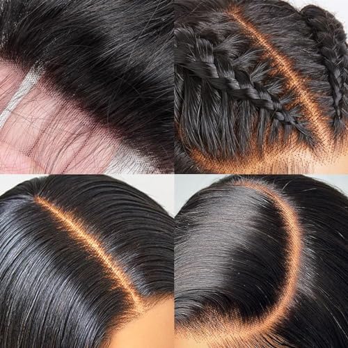Body Wave Lace Front Wigs Human Hair Pre Plucked 180% Density 13x6 HD Transparent Frontal Wigs Human Hair for Women Natural Black Color 24 Inch