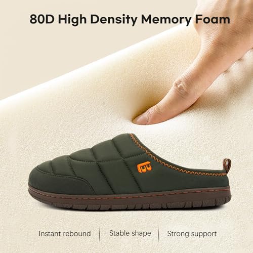 LongBay Men's Memory Foam Slip-on House Slippers