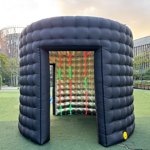 Vinfgoes 10ft Diameter Round Inflatable LED 360 Photo Booth Enclosure with Led Light, Air Blower Photo Booth Backdrop for ...