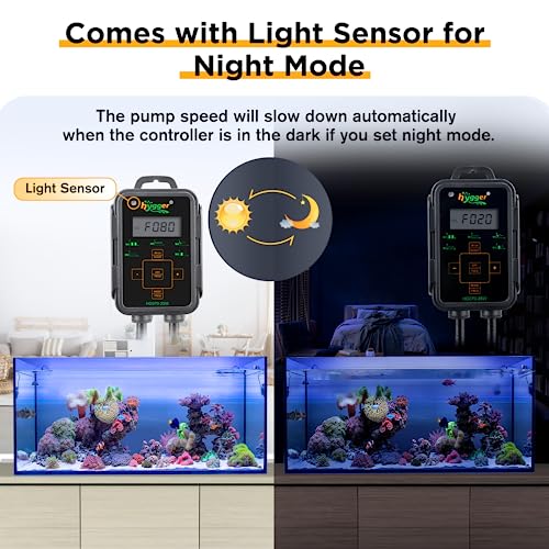 Hygger Aquarium Wave Maker - Adjustable Cross Flow Pump with LED Display Controller, Magnetic DC 24V Powerhead for Freshwa...