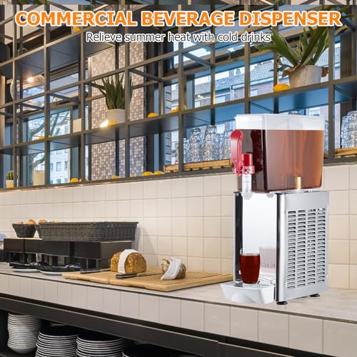 Commercial Beverage Dispenser 10l (2.64 Gal) Cooling Drink Dispenser with 360° Stirring Blade, Stainless Steel Commercial ...