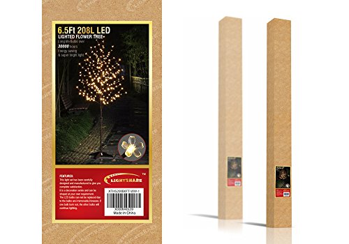 Lightshare 6.5FT 208 LED Cherry Blossom Tree, Lighted Artificial Tree for Decoration Inside and Outside, Home Patio Wedding Festival Christmas Decor