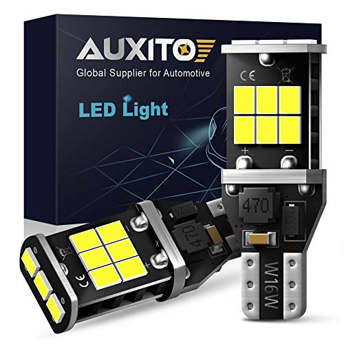 AUXITO 912 921 LED Bulb for Backup Light Reverse Lights High Power 2835 15-SMD Chipsets Error Free T15 906 922 W16W Bulbs,...