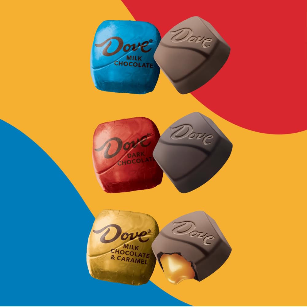 DOVE PROMISES Milk, Dark and Milk & Caramel Assorted Chocolate Candy, 136 Ct Bulk Bag