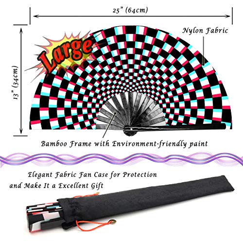 Zolee Large Rave Clack Fan for Line Dancing - Boots on The Ground Popping Folding Hand Fan - for EDM, Music Festival, Hot ...