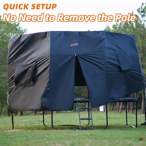 jumpfly 14FT Trampoline Tent for Kids(Tent Only),Fit for 6 Straight Poles Round Trampolines,Trampolien Shade Cover with LE...
