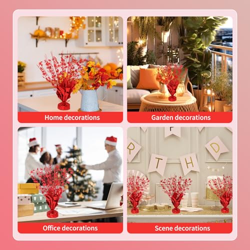 Red Foil Star Centerpiece, 6 Pack Metallic Foil Spray Centerpieces Table Decoration Burst Tabletop Signs and Centerpiece f...